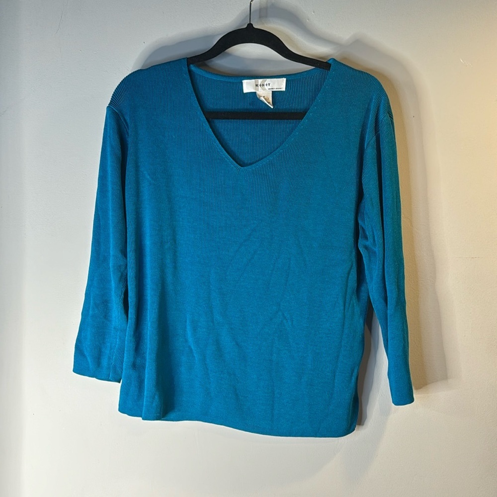 Teal v-neck sweater